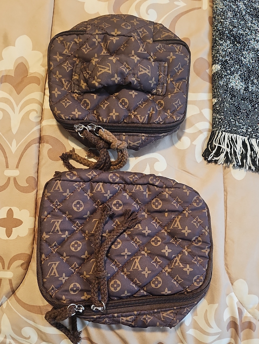 Monogram Cosmetic Pouches in Brown